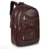 Nia Trends- BROWN VEGAN LEATHER BACKPACK