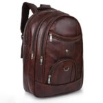 Nia Trends- BROWN VEGAN LEATHER BACKPACK