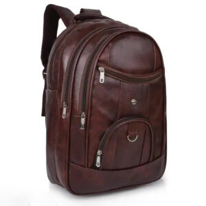 Nia Trends- BROWN VEGAN LEATHER BACKPACK
