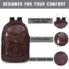Nia Trends- BROWN VEGAN LEATHER BACKPACK
